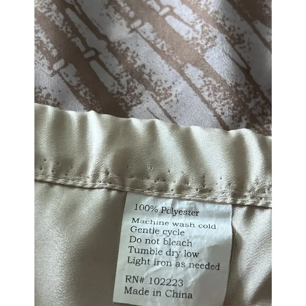 PALM TREE Embroidered Shower Curtain Tan Beige Green Tropical Island Home Decor